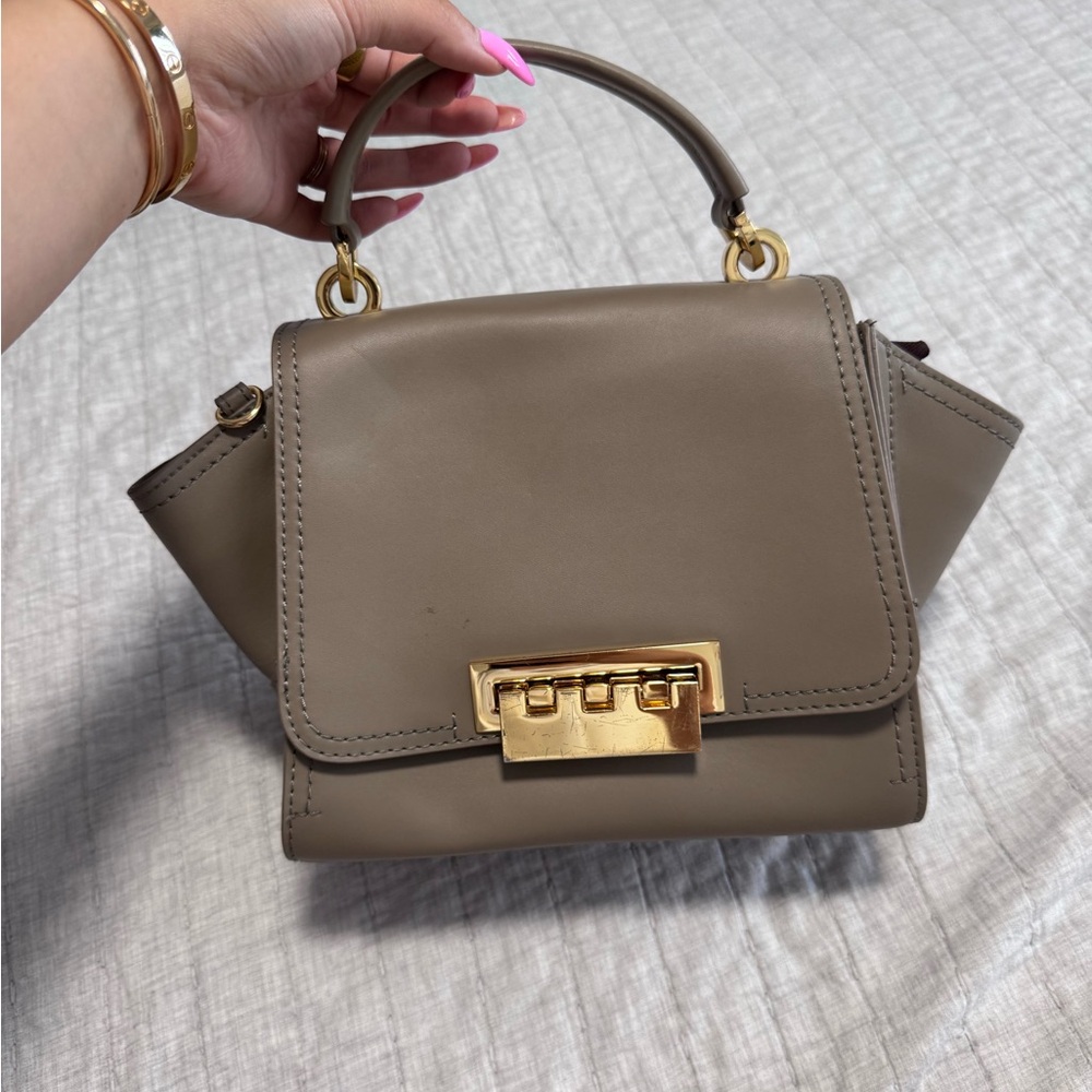 Zac Posen Taupe Satchel with Gold Hardware